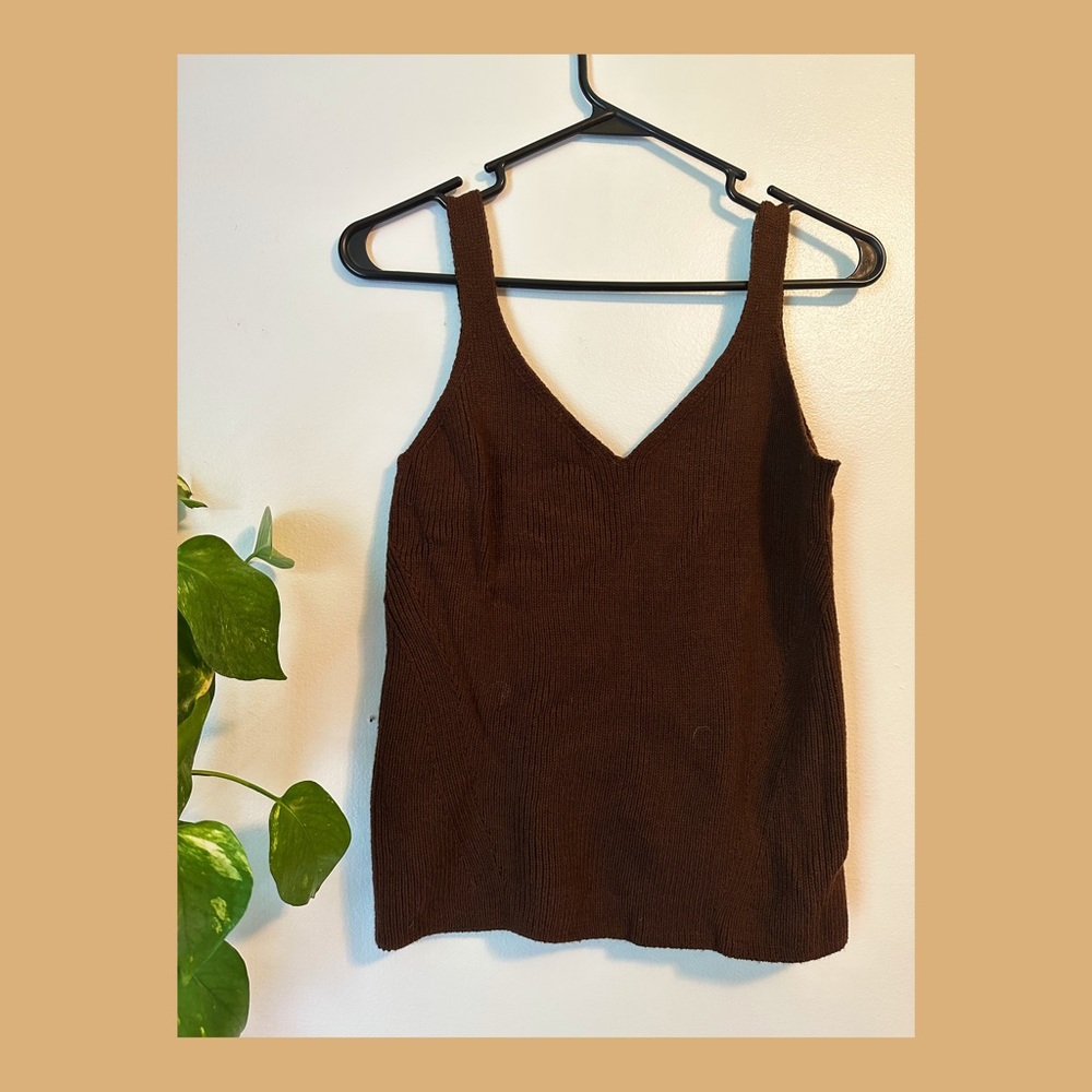 Knit Tank Top-Cropped